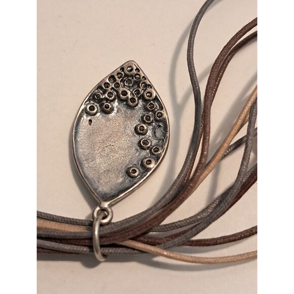 NWT Peyote Bird Rhinestone Embellished Leaf Necklace Bead Mix Multi Cord 17.75" - Picture 10 of 12